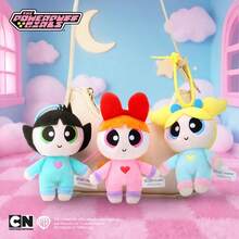THE POWERPUFF GIRLS 12厘米飞天小女警毛绒钥匙扣挂件,可爱卡通设计,包含泡泡、花花和毛毛,可挂在包包上,是情人节和斋月送给女孩的理想礼物。 - 彩色 - 查看 3
