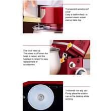 Batidora de Pedestal 300W | Batidora Electrica Reposteria con 6 Velocidades y Cuenco 3L | Incluye 3 Accesorios - Rojo - Ver 4