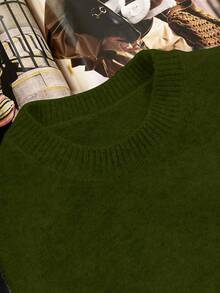 1 Áo vest không tay cổ tròn màu trơn đơn giản dành cho nữ có nút kim loại bên hông - màu xanh lá - Xem 4