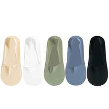 1/5 Pasang Kaos Kaki Wanita Silikon Bernapas Anti Selip Warna Polos, Kaos Kaki Tak Terlihat Berkualitas Tinggi dan Nyaman, Sangat Tipis, Hadiah Natal - Tanpa cetakan - View 12