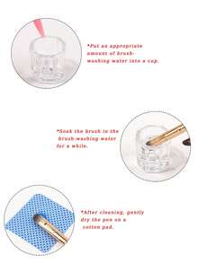 5/3/1 水晶八角形玻璃杯，厚底，透明美甲刷清洗杯，美甲丙烯酸液体粉末，美甲杯/碗玻璃容器工具，艺术设计配件，用于盛放水晶液体和清洗刷子的水 - 無色 - 查看 7