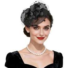 Fascinator Hats Tea Party Headband Hat For Women Cocktail Hats Flower Mesh Ribbons Feathers On A Headband And A Clip - Multicolor - View 11