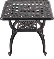 Mesa auxiliar de aluminio fundido para exteriores, mesa de patio pequeña, mesas de centro al aire última intervensión para patio, jardín, balcón, para todo tipo de clima (cobre, cuadrado) - Rosa - Ver 11