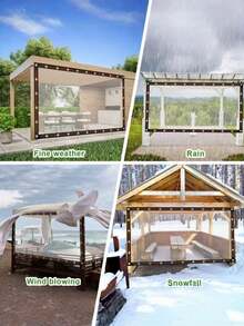 Waterproof Cloth, Rain Tarp For Outdoor RV Awning Side Wall, Upgraded Tear-Resistant Transparent Waterproof Tarpaulin For Outdoor Camping, RV, Balcony, Garden, Patio Furniture, Plant Greenhouse, Firewood Storage In Winter