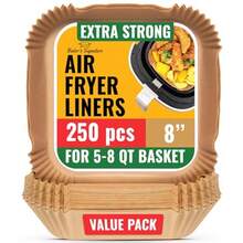 Air Fryer Liners For  Foodi Dual 125Pcs Disposable Parchment Paper For  DZ201 DZ401 Instant Pot Vortex Plus PowerXL Vortex Non-Stick And Oil Proof For Easy Cleanup By Baker's Signature - 8.6吋 x 5.5吋 矩形 + 250 - 查看 1