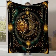 Retro Moon, Star And Sun Printed Blanket,Super Soft Flannel Printed  Blanket,As Birthday Gifts, Family, Wedding, Souvenir Blankets, Polyester Blankets Suitable For All Seasons, Washable, Machine Washable, Lightweight, Breathable, Comfortable, Warm, Unique, 280gsm For Him, Her Personalized Ideal Gifts For Her, Him, Family, Boyfriend, Girlfriend, Father, Family, Mother, Lover, Daughter, Son, Grandfather, Grandmother, Teacher,Doctor, Nurse,Friend, Classmate, Pet. Perfect Nap, Camping, Travel, Home, Daily Life, Office Decoration, Birthday, Anniversary, Valentine's Day, Thanksgiving, Graduation Season,Christmas, Halloween, Mother's Day, Father's Day, Wedding, New Year Gifts ,Sofa,Bed,Car,Bedroom,Living Room,Office,  Outdoor Camping, Beach,Wall Decoration - Nhiều màu 17 - Xem 1