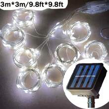 One-Piece Set, 100/200/300 LED Solar-Powered Outdoor String Lights, Solar-Powered Copper Wire Fairy Lights With 8 Lighting Modes, Perfect For Weddings, Parties, Balconies, Terraces, Tents, Eaves, Camping, Gardens, Trees, And Patio Decorations. - Multicolor - View 15