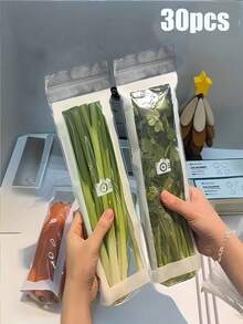 30/50/100入防漏冷凍保鮮袋，密封性佳，可重複使用且可堆疊，透明設計，適用於蔬菜、洋蔥、小黃瓜、麵條等，自封式冷凍袋，高品質廚房食物保存袋，雙層密封，適合居家、收納整理、冰箱儲存容器，適用於水果、蔬菜、胡蘿蔔、四季豆等 - 彩色 - 查看 11