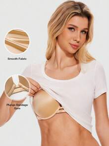 Wingslove This Popular Beige Smooth Bra: Silky Fabric, Adjustable Straps, Lightweight Padded Underwire - Combines All-Day Comfort And Beautiful Bust Shape. Perfect For Daily Wear, Casual Outings, And Various Styles, It Is The Ideal Choice For Those Seeking Seamless, Reliable Lingerie! - Champagne - View 4