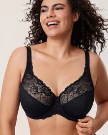 DELIMIRA Women's Plus Size Full Coverage Underwire Unlined Minimizer Lace Bra - White - View 5