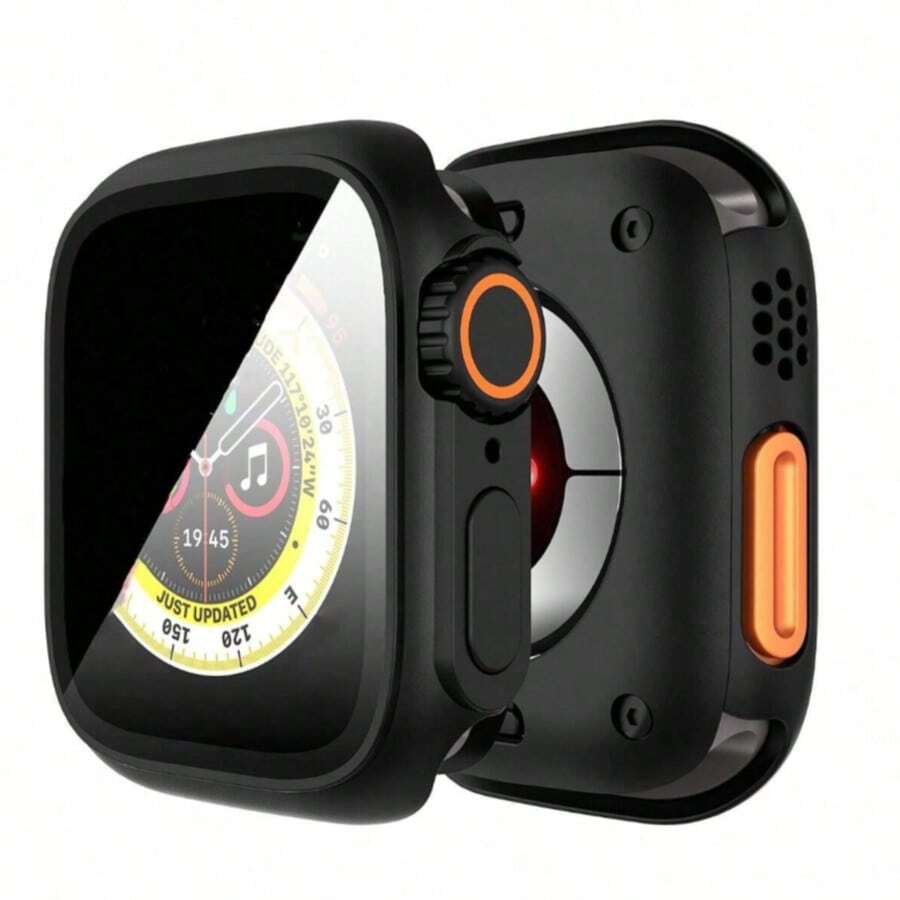 Screen Protector Case, Front And Back Cover Compatible With Apple Watch Series 9/8/7/6/5/4/Se 2 Series 45mm 41mm 44mm 40mm - Black - View 1