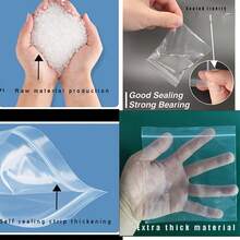 2.36 Mil Thick Clear Plastic Zipper Bags, 100pcs - Resealable & Durable For Snacks, Nuts, Seeds, Candy - Ideal For Travel, Storage, Packaging - Transparent Poly Pouches With Easy-Seal Tabs, Snack Bag Household Items School Supplies  Office Supplies   Baking Supplies  Storage Supplies - 無色 - 查看 9