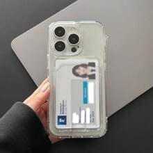 1pc MagSafe Transparent Acrylic Wallet Photo Card Slot Case Accessory Compatible With 17 Air 13 12 11 14 15 16 Pro Max Plus Magnetic Protective Cover