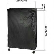 QWORK Storage Shelving Unit Cover Wire Rack Cover for Shelf 48"x18"x 72" 210D Oxford Cloth to Keep Rack Clean for Your Home Office Storage and Garage Black Cover Only - 1Paquete - Ver 6