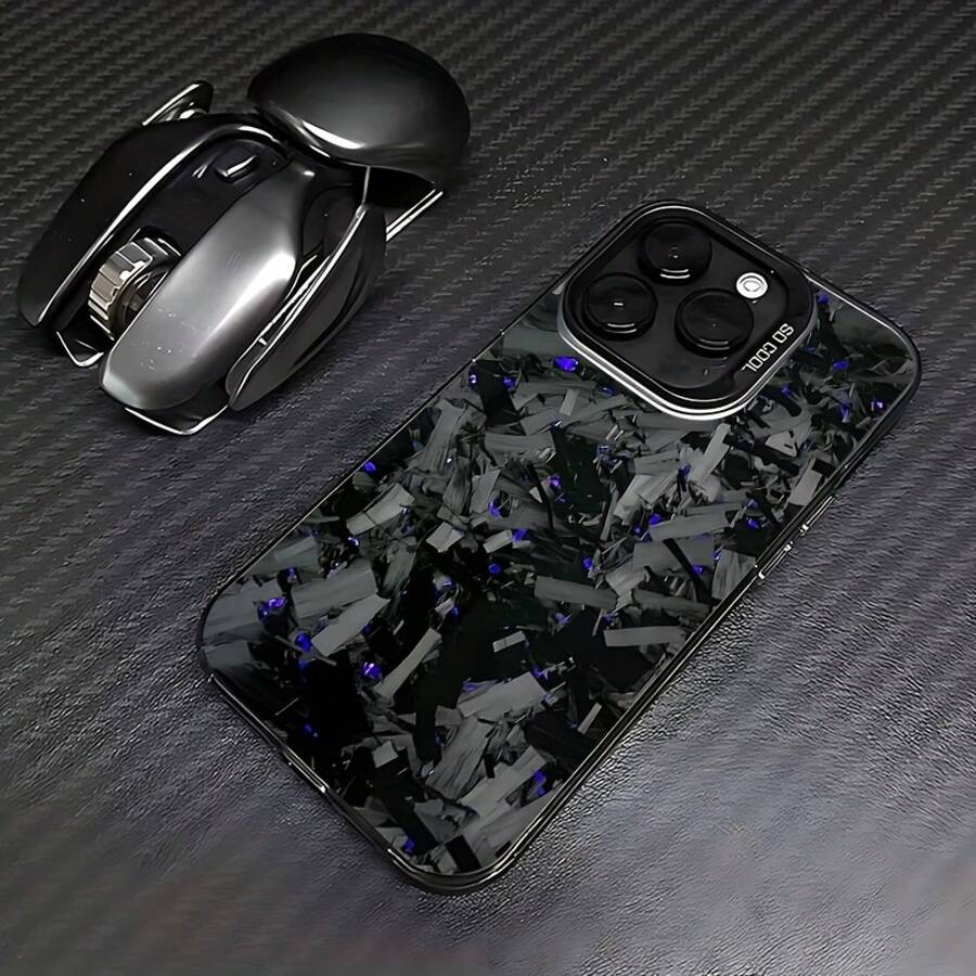 Funda de teléfono ultra-delgada, a prueba de golpes y resistente a caídas, funda de teléfono: 1 funda de teléfono con patrón de cubierta trasera mate de fibra de carbono púrpura, divertida, única y elegante, un regalo de vacaciones moderno para hombres y mujeres, compatible con iPhone 17/16/15/14/13/12/11 Pro Plus Pro Max, se puede regalar a amigos hombres o mujeres. ¡Dale un toque chic a tu teléfono favorito con una funda elegante! - 1 pieza - Ver 1