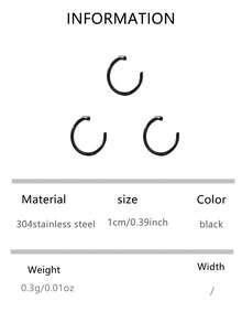 1/3/5pcs Punk Lip Ring, Medical Titanium Steel Nose Ring, Fake Nose Ring, Nose Septum Clicker, Fake Piercing Body Clip - Multicolor - View 8