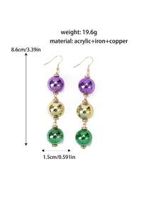 1 Đôi bông tai thủ công làm từ hạt acrylic mạ điện UV, nhiều màu sắc, thích hợp cho phụ nữ và bé gái, có thể dùng làm quà tặng trang sức. - Nhiều màu - Xem 4