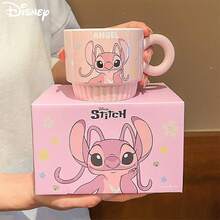 Disney Official Authentic New Stitch Ceramic Stacked Single Cup Birthday Gift Water Cup High Beauty Makeup For Girls Home Companion Gift - Multicolor - View 7