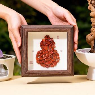 1 st naturlig kristall helande energi ädelsten ametist fotoram kristall grus kalabash design hem skrivbordsdekoration hälsa nyårsdekorationer