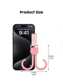 2pcs Colorful Stroller Hooks With Adjustable Hook And Loop, Pastel Pink & Bright Pink Are Available, High Load-Bearing Capacity Bags Holder Accessory, Quick Attach Pram Hooks For Hanging Mommy Bags, Parent Travel Essentials - Multicolor - View 3