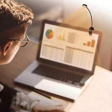 1pc 4-LED Clip-On Reading Light, White, 3 Color Temperatures, Dimmable, Mini Clip-On Reading Lamp, Bedside Lamp, Home, Reading Illumination 300mAh - Black - View 6