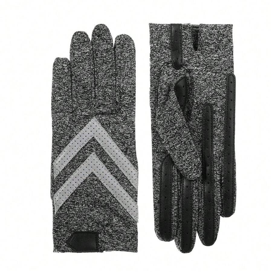 Isotoner Women's Spandex Shortie Touchscreen Gloves - Black - View 1