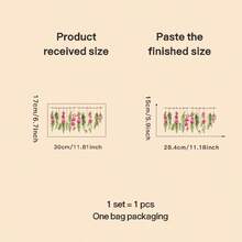 Spring 1pc 2D Flat-Printed Flowers Window Sticker, Spring Rope Hanging Flower Design Wall Sticker | Creative Self-Adhesive Removable Self Adheisve PVC Window Decal For Living And Bedroom Areas, Single Use - Multicolor - View 13