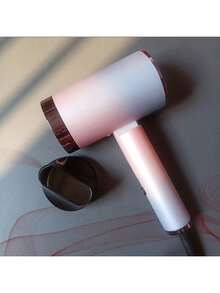 1pc Gradient Pink High Power Hair Dryer, Foldable, Portable For Travel, Create Smooth And Shiny Hair - Pink - View 3