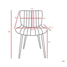 Blue Esszimmer-PU-Esszimmerstühle, 2er-Set – Modern Kunstleder-Sessel - Blue - View 5