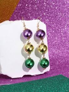 1 Đôi bông tai thủ công làm từ hạt acrylic mạ điện UV, nhiều màu sắc, thích hợp cho phụ nữ và bé gái, có thể dùng làm quà tặng trang sức. - Nhiều màu - Xem 2