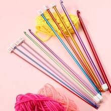 Bộ 11 món móc len nhiều màu sắc, kim móc 2mm-8mm, bộ kim móc Tunisian , bộ dụng cụ móc len nhôm nhiều màu, phù hợp cho người mới bắt đầu, kim đan 27cm, kim móc len, dụng cụ đan DIY, màu ngẫu nhiên - Nhiều màu - Xem 2