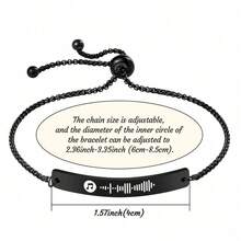 1PC Customized Music Fashion Adjustable Bracelet, Personalized Song Bracelet, Unique Ideal Gifts For Her Girlfriend, Mom, Family, Friends, For Anniversaries, For Birthdays, For Daily Wear, For Valentine's Day - Multicolor - View 9