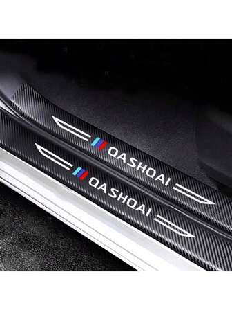 4pcs Leather Car Door Sill Scuff Plate Sticker Accessories For Qashqai