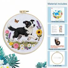 DIY Cross Stitch Kit - Pet Themed | Husky/Corgi/Teddy/Labrador/Shepherd/Pomeranian & More Patterns | Beginner Friendly Embroidery Craft Kit With Fabric, Floss, Needles | Creative Home Decor & Gift - Multicolor - View 17