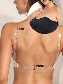 Women's Transparent Adjustable Bra Strap Set, Sexy Lingerie Backless Strap Set, Elastic & Comfortable, Suitable For Various Underwear - Multicolor - View 4