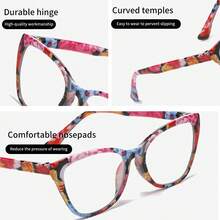 6 Pairs  Fashion  Cat-Eye Reading Glasses For Women, Multi-Color Combination Set, Large Frame / Various Prints, Prescription Range +0~+4.0, Suitable For Mild Vision Assistance As Well As Meeting The Needs Of Severe Presbyopia, Clear Vision When Reading Newspapers, Books And Using Mobile Phones, Easy And Stress-Free. - Nhiều màu - Xem 4