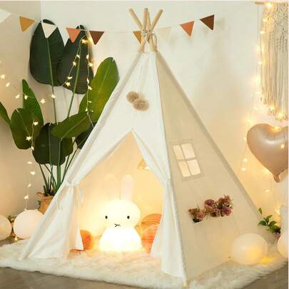 1pc 180cm/135cm Portable Indoor Teepee Tent, Suitable For Outdoor Camping, Unisex, Large Size Indoor & Outdoor Tent, Picnic, Photography Decor, Durable & Stain-Resistant, Camping Tent, Indoor Play Tent