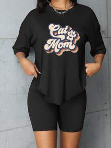 Customized Personalized Sports Gift, Including Plus Size Women's T-Shirt. Add Your Own Photos (Selfie/Landscape/Family/Friends/Couple/Patterns/Pets, Etc.) To Design Your Unique Personalized Printed T-Shirt, The Perfect Gift For Girlfriend, Partner Or Loved One. Black Summer - Black - View 4