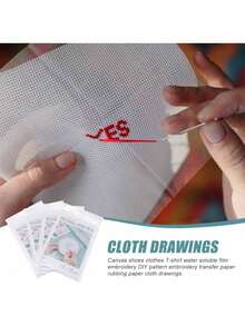 EstiloGarneck 16 Hojas De Papel Hidrosoluble Para Bordado - Tela Soluble En Agua Ideal Para Transferir Patrones Y Proyectos De Bordado A MáQuina - Estabilizador De Para ResultadosVersióN Mejorada - 1 - Ver 9