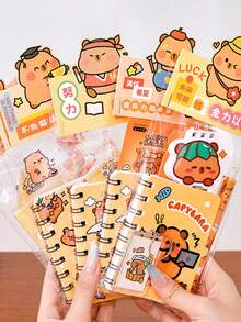 1 Set de Papelería con Diseño de Capibara - Caja de Regalo Bonita como Recompensa para Estudiantes de Primaria - Regalo de Compañía de Delfín de Alta Belleza para la Apertura Escolar - Multicolor - Ver 8