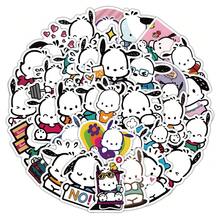 Sanrio 50 Sheets Whimsical Pochacco Sticker Set - Removable Cartoon Decals For Journals & DIY Crafts Scrapbook Supplies Scrapbook Stationery Stickers