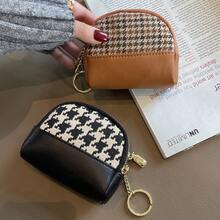 Women's High-End Clutch Coin Purse Mini Key Bag Fabric Pouch Small Wallet - 棕色 - 查看 8