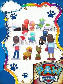 2/6/12pcs Paw Patrol Collection, Including Puppy Figurines & Decorations, Various Styles Like Chase And Skye (12pcs/Set), Random Colors And Designs. This Series Includes Birthday Decorations, Best Friend Holiday Gifts, Party Decorations, Suitable For Party, Wedding Decor - Multicolor - View 4