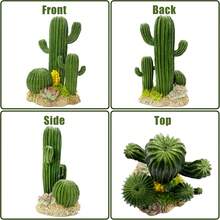 Decoración de tanque de reptiles, escondite de lagarto y plantas cuevas, decoraciones de terrario, cactus de resina, desierto, acuario, tanque de hábitat, accesorios para dragón barbudo, camaleón, leopardo, gecko, serpiente (cactus) - Cactus - Ver 4