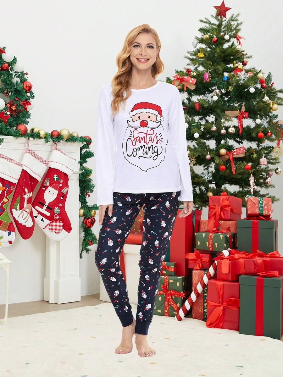 Bộ đồ ngủ Nữ Giáng sinh Slogan Tất cả trên in Giải trí - Nhiều màu - Xem 1