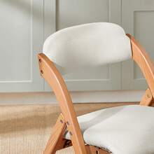 SoBuy Dining Chairs Set Of 2 Folding Chairs Indoor Wooden Padded Kitchen & Office Chair With Ergonomic Backrest, Compact & Space-Saving Kitchen Chair White 47.5 X 59 X 77 Cm FST92-Wx2 - White*2 - View 11