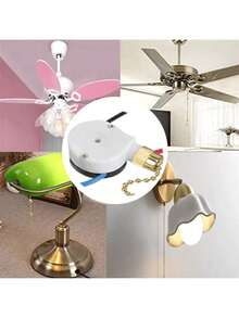 EstiloTendenciaZing Ear ZE-208S E89885 - Kit De Interruptor De Ventilador De Techo - Interruptor De Cadena De TraccióN De 3 Velocidades De 4 Cables Con Cadena De LatóN - Pieza De Repuesto De Luz De Ventilador XuanCalidad PremiumVersióN Mejorada - 1 - Ver 3