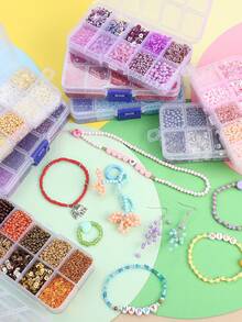 Glass Seed Beads Tube Beads Set, 10 Types Assorted Glass Beads With Sequins For Jewelry Making, Seed Bead Kit For DIY Bracelets, Necklaces, Waist Bead Making Kit Craft Supplies - Đỏ - Xem 5