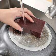 10/5/1pcs Heavy Duty Carbide Sponge - Rust Removal Polishing Brush, Multi-Purpose Cleaning Scrubber, Suitable For Kitchen Cookware, Stove, Dishwasher - Durable Non-Abrasive Scrub Pad With Open-Pore Structure - Dark Red - View 6