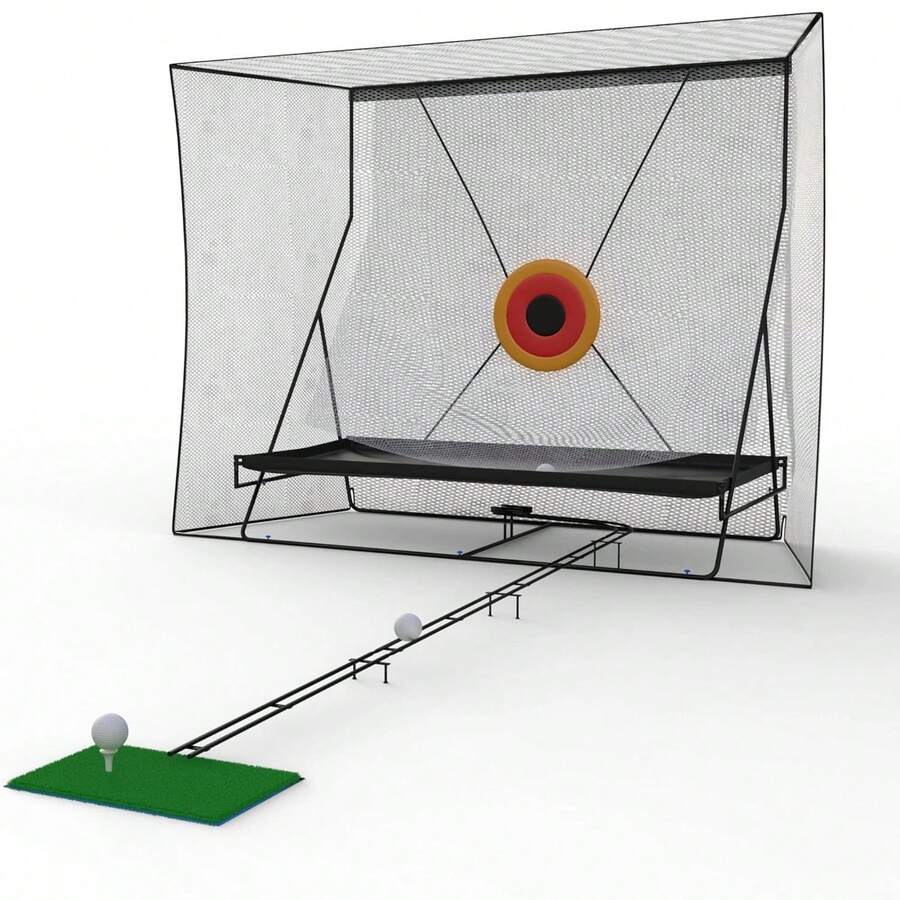 Golf-Trainingsnetz (305 x 244 cm) mit Umwicklung von Pelota (335 cm) und Manta de Pelota, Golf-Trainingsnetz Grande für Chipping und Swing mit Schlagziel - Schwarz - Übersicht 1